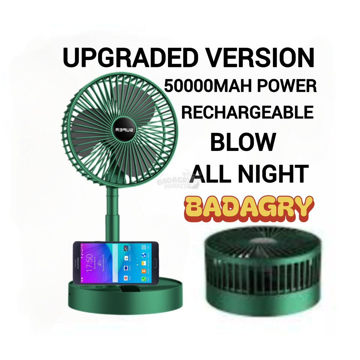 Upgraded Rechargeable Fan 50000mAh